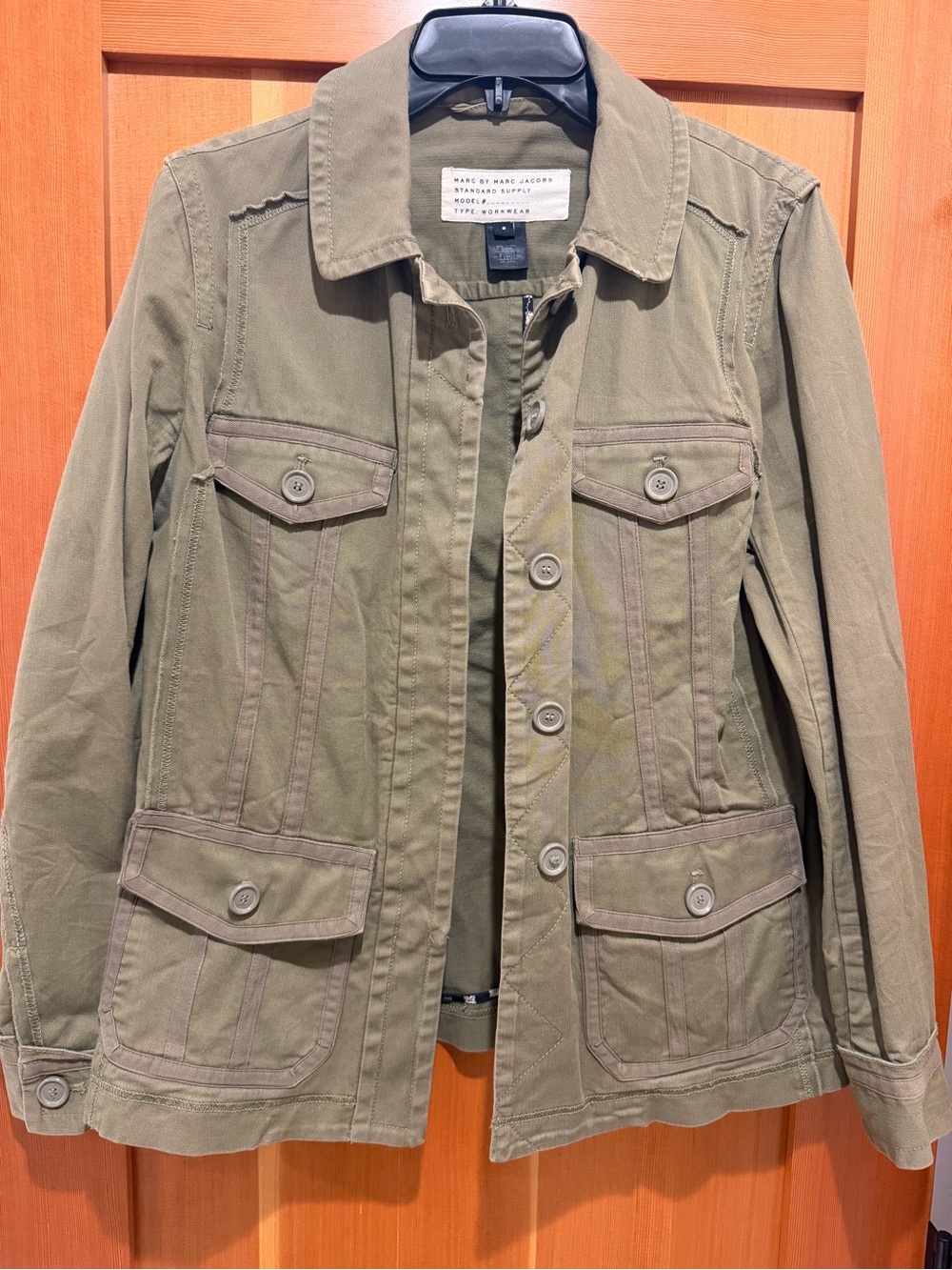 Marc by Marc Jacobs Olive Green Utility Jacket with Button Pockets